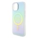 Husa pentru iPhone 15 Plus / iPhone 14 Plus - Guess IML Iridescent MagSafe (GUHMP15MHITSQ) - Turquoise