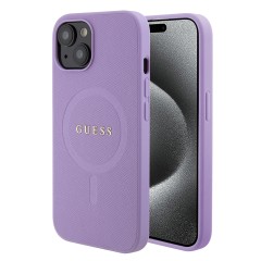Husa pentru iPhone 15 Plus / iPhone 14 Plus - Guess Saffiano MagSafe (GUHMP15MPSAHMCU) - Purple Husa pentru iPhone 15 Plus / iPhone 14 Plus - Guess Saffiano MagSafe (GUHMP15MPSAHMCU) - Purple