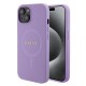 Husa pentru iPhone 15 Plus / iPhone 14 Plus - Guess Saffiano MagSafe (GUHMP15MPSAHMCU) - Purple