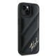 Husa pentru iPhone 15 Plus / iPhone 14 Plus - Karl Lagerfeld Diagonal Quilted Script (KLHCP15MPQDSMGK) - Black