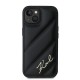 Husa pentru iPhone 15 Plus / iPhone 14 Plus - Karl Lagerfeld Diagonal Quilted Script (KLHCP15MPQDSMGK) - Black