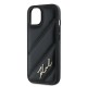 Husa pentru iPhone 15 Plus / iPhone 14 Plus - Karl Lagerfeld Diagonal Quilted Script (KLHCP15MPQDSMGK) - Black