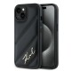 Husa pentru iPhone 15 Plus / iPhone 14 Plus - Karl Lagerfeld Diagonal Quilted Script (KLHCP15MPQDSMGK) - Black