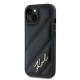 Husa pentru iPhone 15 Plus / iPhone 14 Plus - Karl Lagerfeld Diagonal Quilted Script (KLHCP15MPQDSMGK) - Black