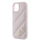 Husa pentru iPhone 15 Plus / iPhone 14 Plus - Karl Lagerfeld Diagonal Quilted Script (KLHCP15MPQDSMGP) - Pink