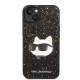 Husa pentru iPhone 15 Plus / iPhone 14 Plus - Karl Lagerfeld Hardcase Glitter (KLHCP14MG2CPK) - Choupette Patch