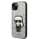 Husa pentru iPhone 15 Plus / iPhone 14 Plus - Karl Lagerfeld Hardcase Glitter (KLHCP14MGFKPG) - Silver Flakes Ikonik