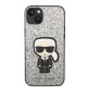 Husa pentru iPhone 15 Plus / iPhone 14 Plus - Karl Lagerfeld Hardcase Glitter (KLHCP14MGFKPG) - Silver Flakes Ikonik