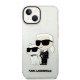 Husa pentru iPhone 15 Plus / iPhone 14 Plus - Karl Lagerfeld Hardcase Glitter (KLHCP14MHNKCTGT) - Transparent Karl&Choupette