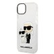 Husa pentru iPhone 15 Plus / iPhone 14 Plus - Karl Lagerfeld Hardcase Glitter (KLHCP14MHNKCTGT) - Transparent Karl&Choupette