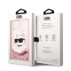 Husa pentru iPhone 15 Plus / iPhone 14 Plus - Karl Lagerfeld Hardcase Glitter (KLHCP14MLNCHCP) - Pink Choupette Head