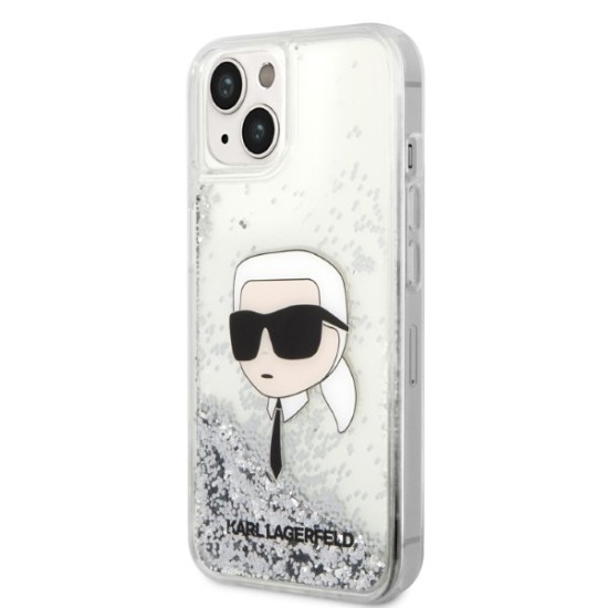 Husa pentru iPhone 15 Plus / iPhone 14 Plus - Karl Lagerfeld Hardcase Glitter (KLHCP14MLNKHCH) - Karl Head