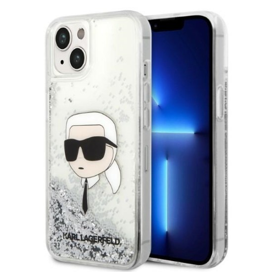 Husa pentru iPhone 15 Plus / iPhone 14 Plus - Karl Lagerfeld Hardcase Glitter (KLHCP14MLNKHCH) - Karl Head