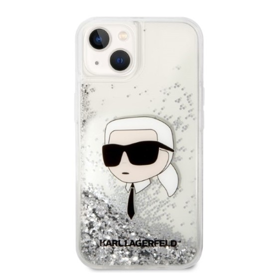 Husa pentru iPhone 15 Plus / iPhone 14 Plus - Karl Lagerfeld Hardcase Glitter (KLHCP14MLNKHCH) - Karl Head