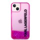 Husa pentru iPhone 15 Plus / iPhone 14 Plus - Karl Lagerfeld Hardcase Liquid Glitter (KLHCP14MLCKVF) - Pink Elong