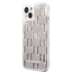 Husa pentru iPhone 15 Plus / iPhone 14 Plus - Karl Lagerfeld Hardcase Liquid Glitter (KLHCP14MLMNMS) - Silver Monogram