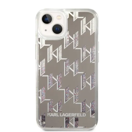 Husa pentru iPhone 15 Plus / iPhone 14 Plus - Karl Lagerfeld Hardcase Liquid Glitter (KLHCP14MLMNMS) - Silver Monogram Husa pentru iPhone 15 Plus / iPhone 14 Plus - Karl Lagerfeld Hardcase Liquid Glitter (KLHCP14MLMNMS) - Silver Monogram