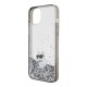 Husa pentru iPhone 15 Plus / iPhone 14 Plus - Karl Lagerfeld Hardcase Liquid Glitter (KLHCP15MLKCNSK) - Transparent Choupette