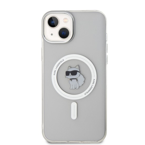 Husa pentru iPhone 15 Plus / iPhone 14 Plus - Karl Lagerfeld IML MagSafe (KLHMP15MHFCCNOT) - Choupette