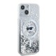 Husa pentru iPhone 15 Plus / iPhone 14 Plus - Karl Lagerfeld Liquid Glitter MagSafe (KLHMP15MLGCHSGH) - Transparent Choupette Head