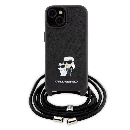 Husa pentru iPhone 15 Plus / iPhone 14 Plus - Karl Lagerfeld Saffiano Crossbody (KLHCP15MSAKCPSK) - Metal Pin Karl&Choupette Husa pentru iPhone 15 Plus / iPhone 14 Plus - Karl Lagerfeld Saffiano Crossbody (KLHCP15MSAKCPSK) - Metal Pin Karl&Choupette
