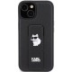 Husa pentru iPhone 15 Plus / iPhone 14 Plus - Karl Lagerfeld Saffiano Gripstand (KLHCP15MGSACHPK) - Choupette Pins