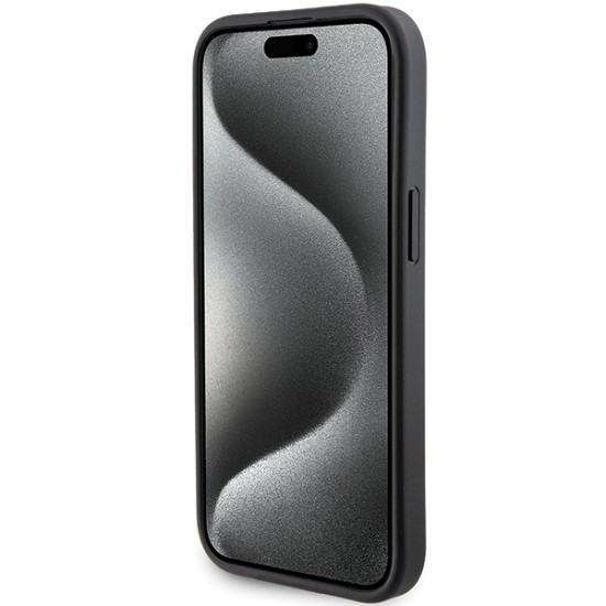 Husa pentru iPhone 15 Plus / iPhone 14 Plus - Karl Lagerfeld Saffiano Gripstand (KLHCP15MGSACHPK) - Choupette Pins