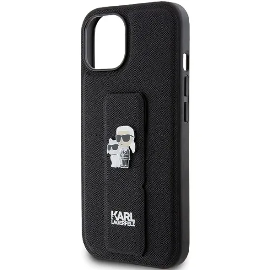 Husa pentru iPhone 15 Plus / iPhone 14 Plus - Karl Lagerfeld Saffiano Gripstand (KLHCP15MGSAKCPK) - Karl&Choupette Pins Husa pentru iPhone 15 Plus / iPhone 14 Plus - Karl Lagerfeld Saffiano Gripstand (KLHCP15MGSAKCPK) - Karl&Choupette Pins