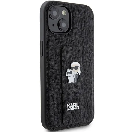 Husa pentru iPhone 15 Plus / iPhone 14 Plus - Karl Lagerfeld Saffiano Gripstand (KLHCP15MGSAKCPK) - Karl&Choupette Pins Husa pentru iPhone 15 Plus / iPhone 14 Plus - Karl Lagerfeld Saffiano Gripstand (KLHCP15MGSAKCPK) - Karl&Choupette Pins
