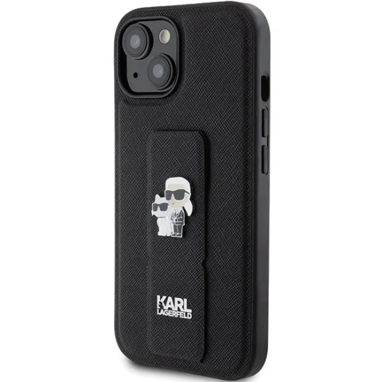 Husa pentru iPhone 15 Plus / iPhone 14 Plus - Karl Lagerfeld Saffiano Gripstand (KLHCP15MGSAKCPK) - Karl&Choupette Pins Husa pentru iPhone 15 Plus / iPhone 14 Plus - Karl Lagerfeld Saffiano Gripstand (KLHCP15MGSAKCPK) - Karl&Choupette Pins