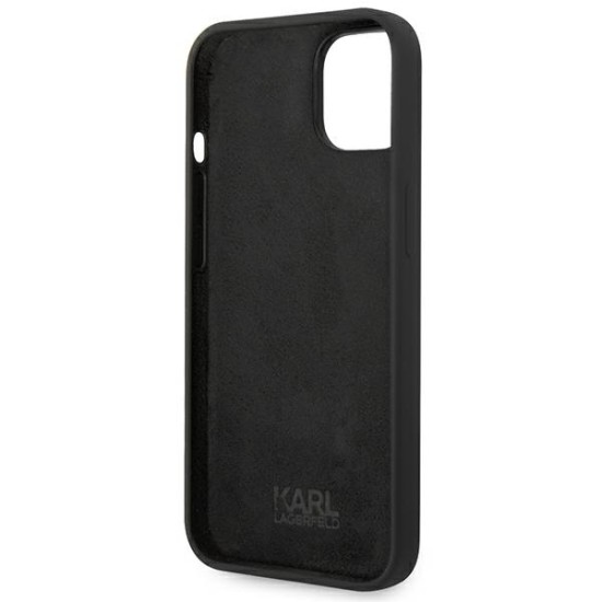 Husa pentru iPhone 15 Plus / iPhone 14 Plus - Karl Lagerfeld Silicone (KLHCP14MSLCTBK) - Choupette Body