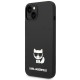 Husa pentru iPhone 15 Plus / iPhone 14 Plus - Karl Lagerfeld Silicone (KLHCP14MSLCTBK) - Choupette Body