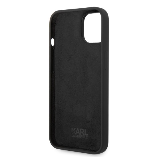 Husa pentru iPhone 15 Plus / iPhone 14 Plus - Karl Lagerfeld Silicone (KLHCP14MSLKHBK) - Karl`s Head