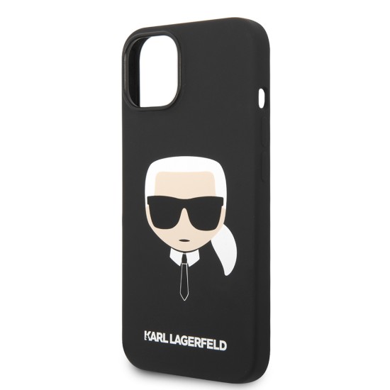 Husa pentru iPhone 15 Plus / iPhone 14 Plus - Karl Lagerfeld Silicone (KLHCP14MSLKHBK) - Karl`s Head