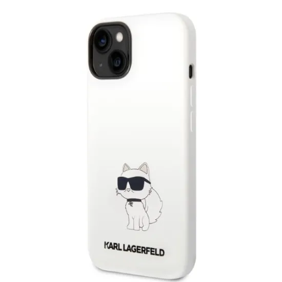 Husa pentru iPhone 15 Plus / iPhone 14 Plus - Karl Lagerfeld Silicone (KLHCP14MSNCHBCH) - White Choupette Husa pentru iPhone 15 Plus / iPhone 14 Plus - Karl Lagerfeld Silicone (KLHCP14MSNCHBCH) - White Choupette