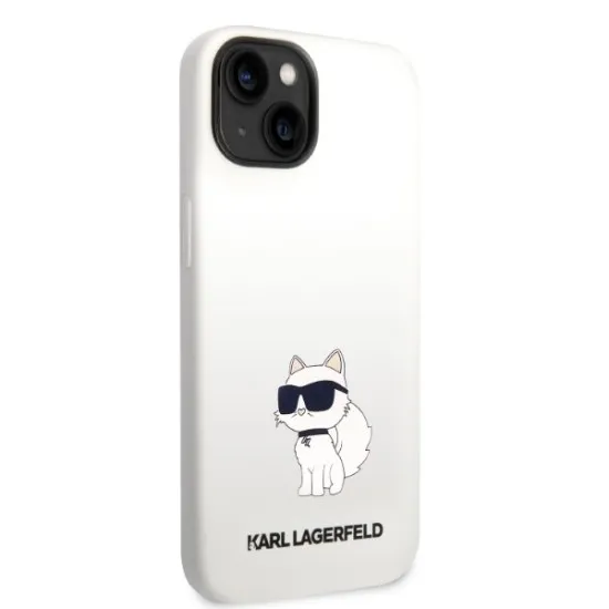 Husa pentru iPhone 15 Plus / iPhone 14 Plus - Karl Lagerfeld Silicone (KLHCP14MSNCHBCH) - White Choupette Husa pentru iPhone 15 Plus / iPhone 14 Plus - Karl Lagerfeld Silicone (KLHCP14MSNCHBCH) - White Choupette