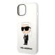 Husa pentru iPhone 15 Plus / iPhone 14 Plus - Karl Lagerfeld Silicone (KLHCP14MSNIKBCH) - White Ikonik