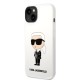 Husa pentru iPhone 15 Plus / iPhone 14 Plus - Karl Lagerfeld Silicone (KLHCP14MSNIKBCH) - White Ikonik