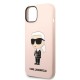 Husa pentru iPhone 15 Plus / iPhone 14 Plus - Karl Lagerfeld Silicone (KLHCP14MSNIKBCP) - Pink Ikonik