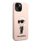 Husa pentru iPhone 15 Plus / iPhone 14 Plus - Karl Lagerfeld Silicone (KLHCP14MSNIKBCP) - Pink Ikonik