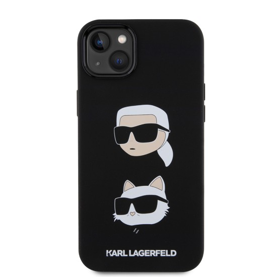 Husa pentru iPhone 15 Plus / iPhone 14 Plus - Karl Lagerfeld Silicone (KLHCP15MSDHKCNK) - Karl&Choupette Head