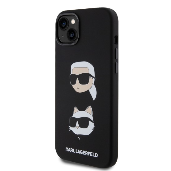 Husa pentru iPhone 15 Plus / iPhone 14 Plus - Karl Lagerfeld Silicone (KLHCP15MSDHKCNK) - Karl&Choupette Head