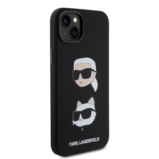 Husa pentru iPhone 15 Plus / iPhone 14 Plus - Karl Lagerfeld Silicone (KLHCP15MSDHKCNK) - Karl&Choupette Head