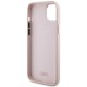 Husa pentru iPhone 15 Plus / iPhone 14 Plus - Karl Lagerfeld Silicone (KLHCP15MSMHCNPP) - Pink Choupette Metal Pin