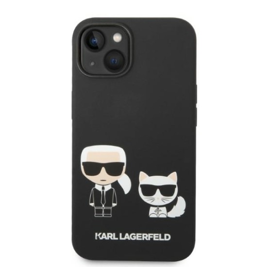 Husa pentru iPhone 15 Plus / iPhone 14 Plus - Karl Lagerfeld Silicone Liquid MagSafe (KLHMP14MSSKCK) - Karl&Choupette