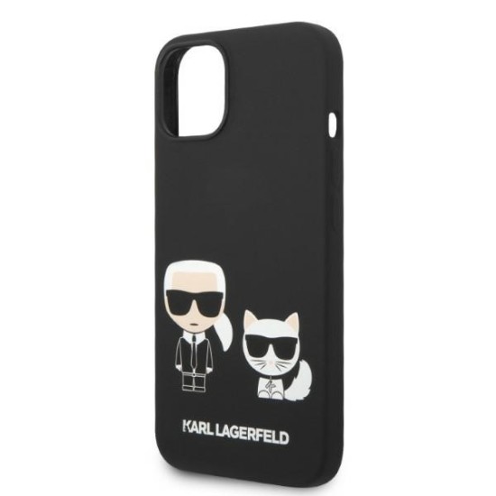 Husa pentru iPhone 15 Plus / iPhone 14 Plus - Karl Lagerfeld Silicone Liquid MagSafe (KLHMP14MSSKCK) - Karl&Choupette