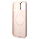 Husa pentru iPhone 15 Plus / iPhone 14 Plus - Karl Lagerfeld Silicone MagSafe (KLHMP14MSLKHLP) - Light Pink Karl`s Head