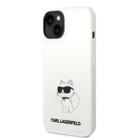 Husa pentru iPhone 15 Plus / iPhone 14 Plus - Karl Lagerfeld Silicone MagSafe (KLHMP14MSNCHBCH) - White Choupette Husa pentru iPhone 15 Plus / iPhone 14 Plus - Karl Lagerfeld Silicone MagSafe (KLHMP14MSNCHBCH) - White Choupette