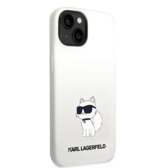 Husa pentru iPhone 15 Plus / iPhone 14 Plus - Karl Lagerfeld Silicone MagSafe (KLHMP14MSNCHBCH) - White Choupette Husa pentru iPhone 15 Plus / iPhone 14 Plus - Karl Lagerfeld Silicone MagSafe (KLHMP14MSNCHBCH) - White Choupette