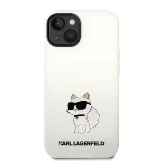 Husa pentru iPhone 15 Plus / iPhone 14 Plus - Karl Lagerfeld Silicone MagSafe (KLHMP14MSNCHBCH) - White Choupette Husa pentru iPhone 15 Plus / iPhone 14 Plus - Karl Lagerfeld Silicone MagSafe (KLHMP14MSNCHBCH) - White Choupette